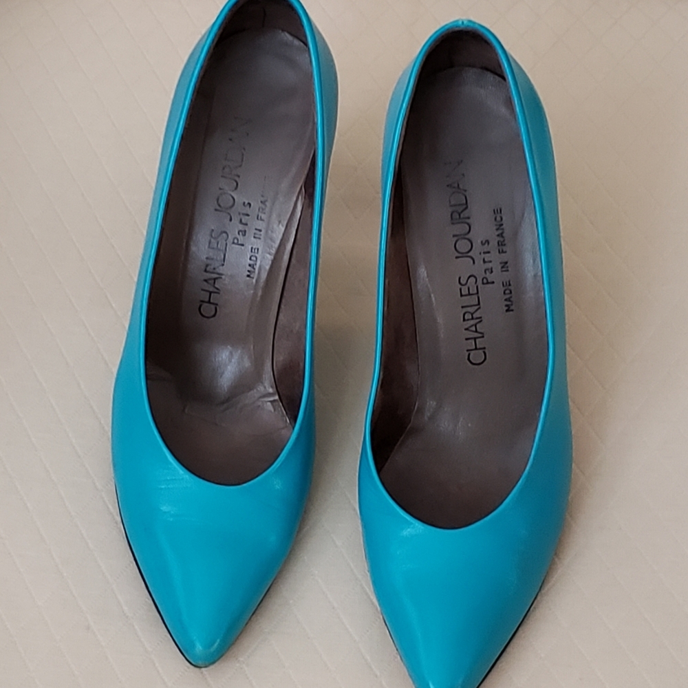 Charles Jourdan leather high heel pumps, size 5.5 US. $45